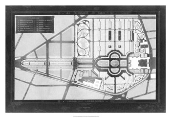 French Garden Blueprint II art print