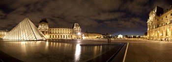 Musee Du Louvre Lit Up at Dusk, Paris, France by Panoramic Images art print