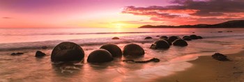 Boulders on the Beach at Sunrise, Moeraki, New Zealand by Panoramic Images art print