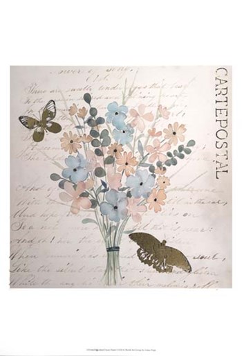 Gilded Fleurs Pastel I - Metallic Foil by Grace Popp art print