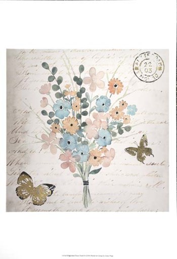 Gilded Fleurs Pastel II - Metallic Foil by Grace Popp art print