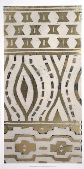 Tribal Pattern in Cream II - Metallic Foil by June Erica Vess art print