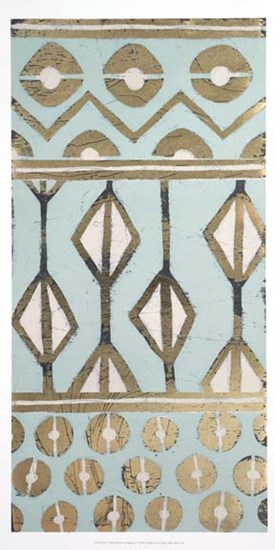 Tribal Pattern in Turquoise I - Metallic Foil by June Erica Vess art print