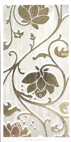 Weathered Floral Panel I - Metallic Foil by June Erica Vess art print