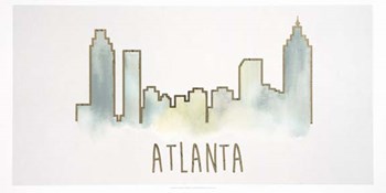 Goldleaf City Silhouette I - Metallic Foil by Grace Popp art print