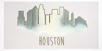 Goldleaf City Silhouette III - Metallic Foil by Grace Popp art print