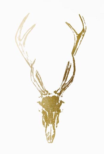 Gold Foil Rustic Mount I on White - Metallic Foil by Vision Studio art print