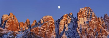 Pale Di San Martino And Moon, Italy by Frank Krahmer art print