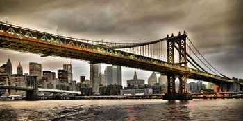Manhattan Bridge and New York City Skyline, NYC by Vadim Ratsenskiy art print