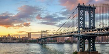 Manhattan Bridge at Sunset, NYC art print