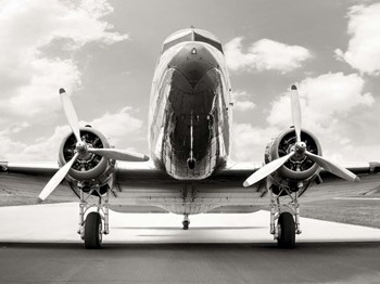 Vintage DC-3 in air field art print