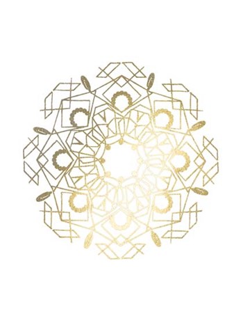Gold Foil Mandala IV - Metallic Foil by Chariklia Zarris art print