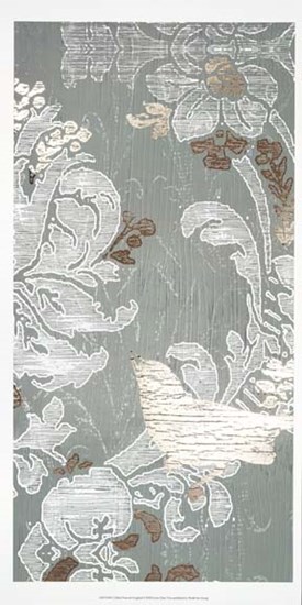 Gilded Damask Songbird II - Metallic Foil by June Erica Vess art print