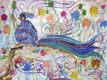 Bird in the Roses by Lauren Moss art print