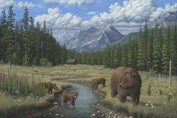 Checking Things  Out - Grizzlies by Robert Wavra art print