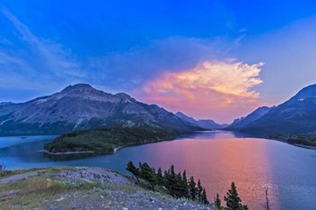 Sunset at Waterton Lakes National Park, Alberta, Canada by Alan Dyer/Stocktrek Images art print