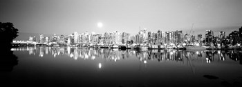 Vancouver Skyline, British Columbia, Canada BW by Panoramic Images art print