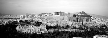 High angle view of buildings in a city, Acropolis, Athens, Greece BW by Panoramic Images art print