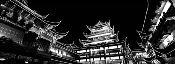 Low Angle View Of Buildings Lit Up At Night, Old Town, Shanghai, China by Panoramic Images art print
