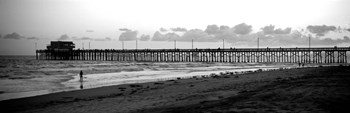 Pier in an ocean, Newport Pier, Newport Beach, Orange County, California by Panoramic Images art print