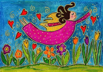 Big Diva Sprinkling Garden With Love by Wyanne art print