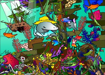 Underwater Shark by Howie Green art print