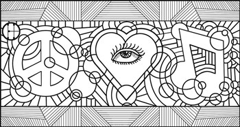 Peace Love Music Horiz by Howie Green art print