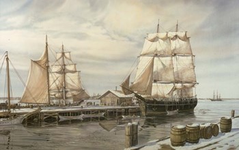 Drying Sails - New Bedford by Jack Wemp art print