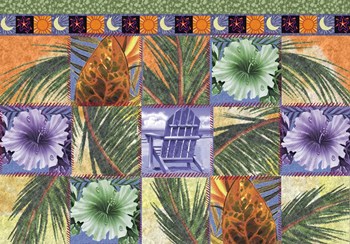 Quilt Palm Flower Mosaic by James Mazzotta art print