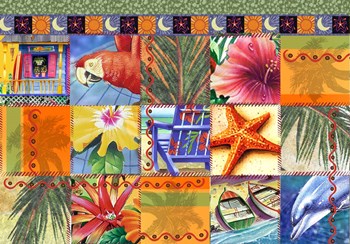 Tropical Quilt Mosaic by James Mazzotta art print