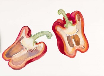 Halves of Red Pepper by Joanne Porter art print