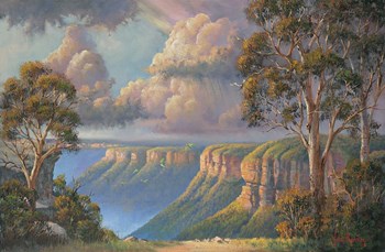 Approaching Storm - Katoomba by John Bradley art print