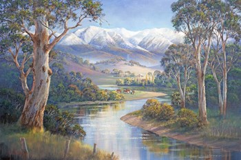 Autumn Snow - Murray Valley by John Bradley art print