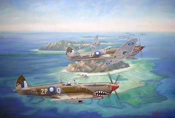 Shark Attack by John Bradley art print