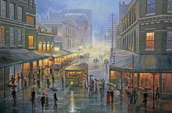 A Wet Evening - Sydney by John Bradley art print