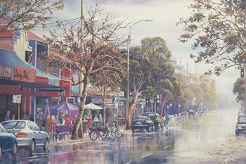 Long Lunch - Darby St. by John Bradley art print