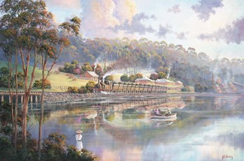 Early Days - Glenrock Lagoon by John Bradley art print