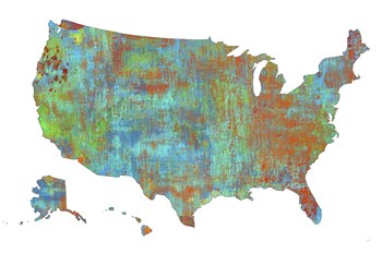 U.S.A. Map 3 by Marlene Watson art print