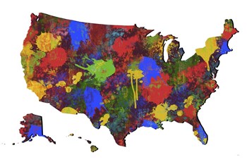 U.S.A. Map 7 by Marlene Watson art print