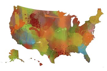 U.S.A. Map 9 by Marlene Watson art print