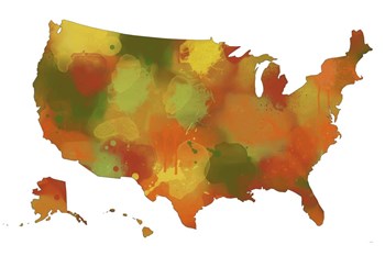 U.S.A. Map 10 by Marlene Watson art print