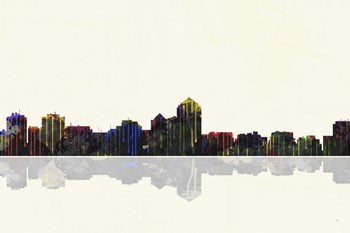 Albuquerque New Mexico Skyline BW 1 by Marlene Watson art print