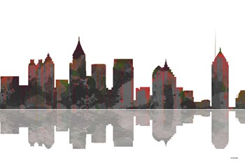 Atlanta Georgia Skyline BW 1 by Marlene Watson art print