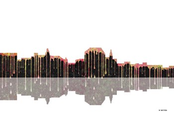 Augusta Maine Skyline BW 1 by Marlene Watson art print