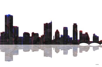 Austin Texas Skyline BW 1 by Marlene Watson art print