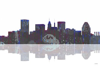 Baltimore Maryland Skyline BW 1 by Marlene Watson art print