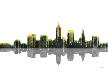 Cleveland Ohio Skyline BW 1 by Marlene Watson art print