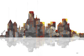 Dallas Texas Skyline BW 1 by Marlene Watson art print