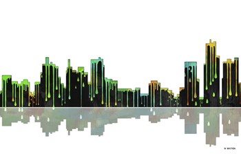 Detroit Michigan Skyline BW 1 by Marlene Watson art print
