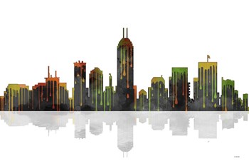 Indianapolis Indiana Skyline BW 1 by Marlene Watson art print